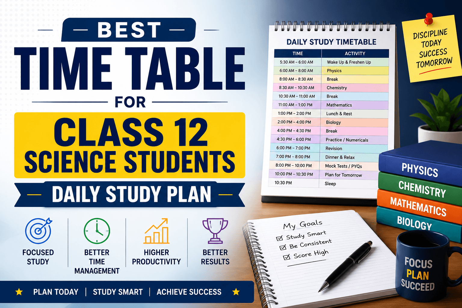 Best Time Table for Class 12 Science Students – Daily Study Plan