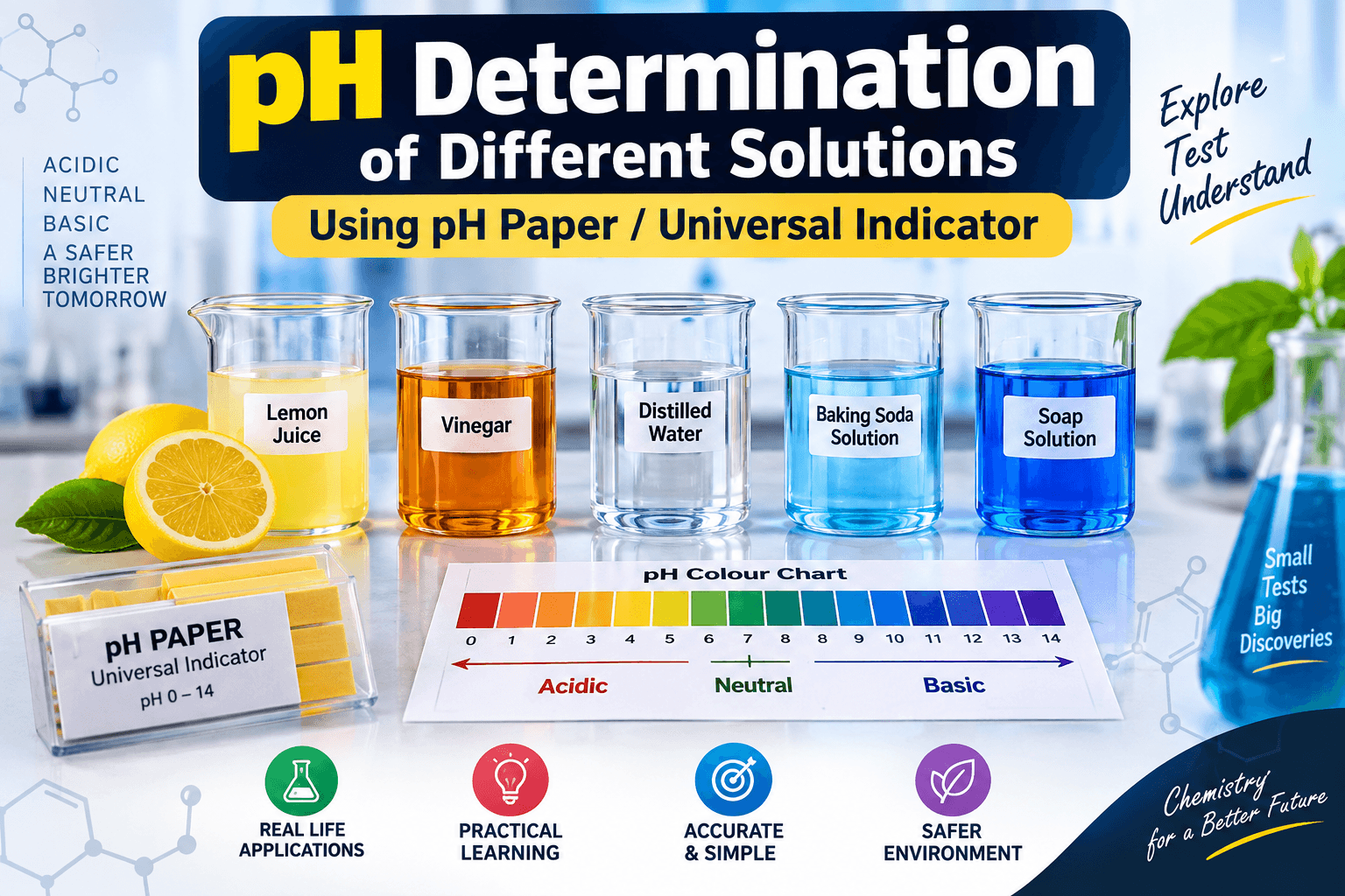 pH Determination of Different Solutions