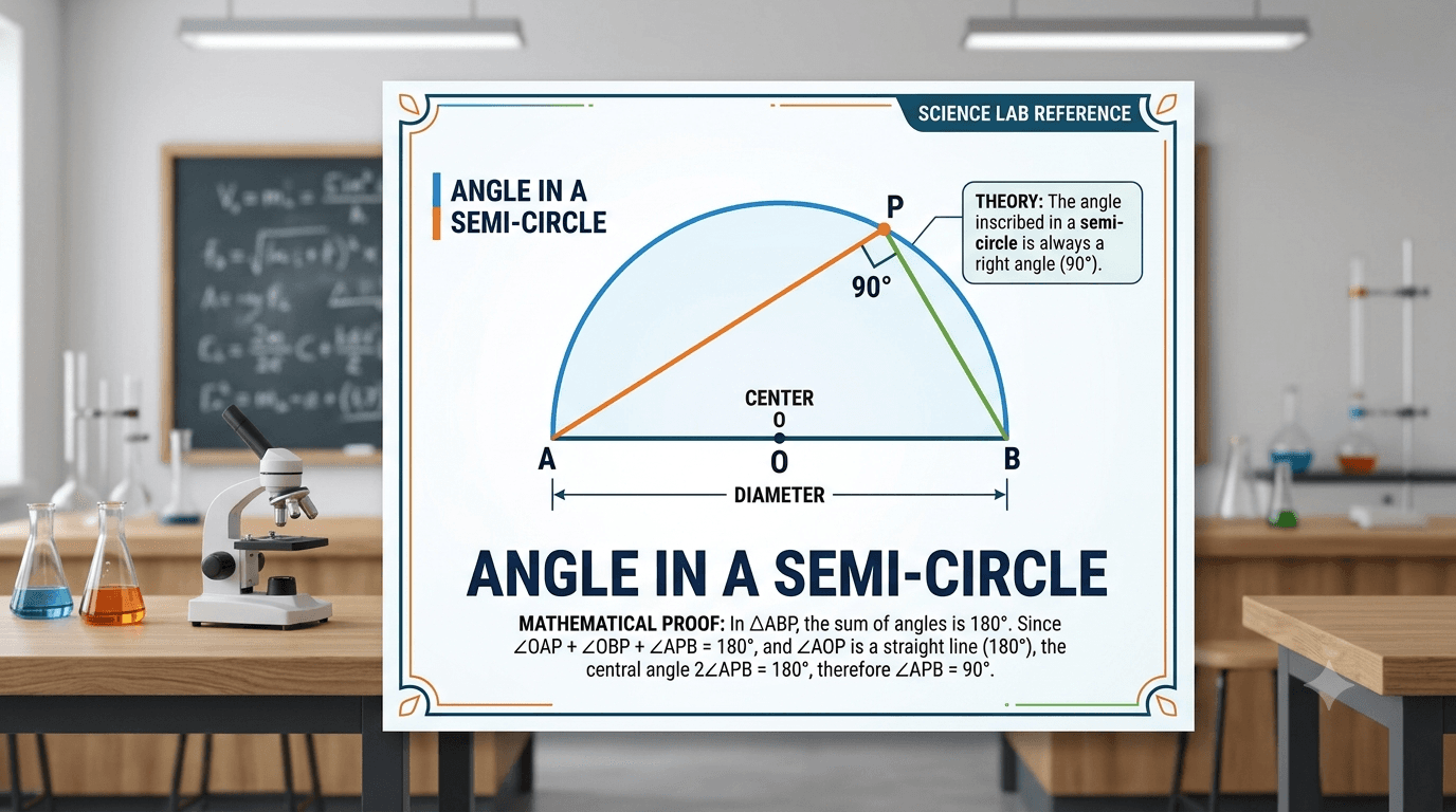 Angle in a Semi-Circle Using Vector Method