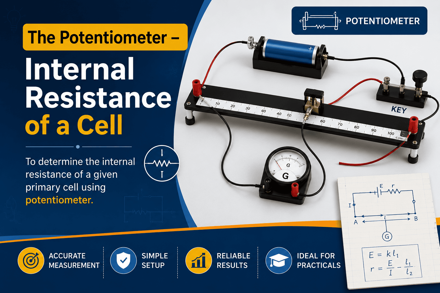 The Potentiometer – Internal Resistance of a Cell