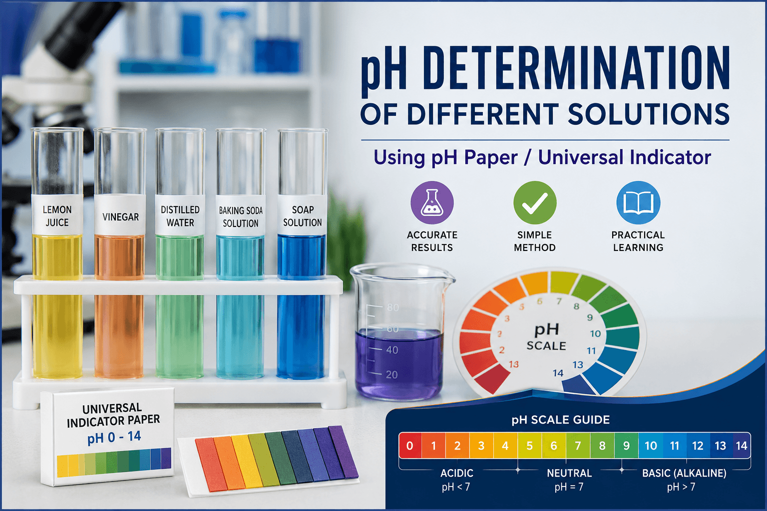 pH Determination of Different Solutions Using pH Paper / Universal Indicator