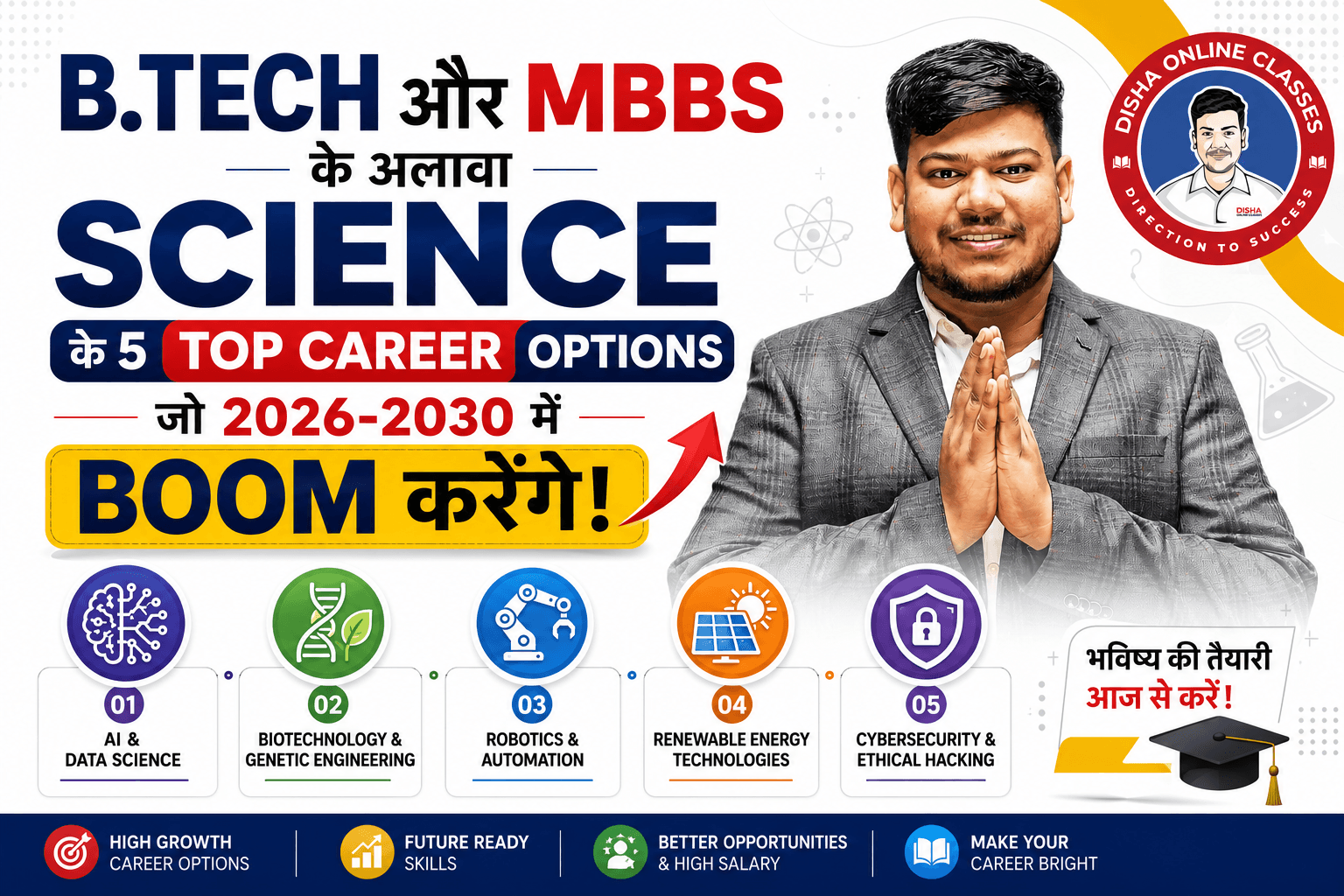 B.Tech aur MBBS ke Alawa Science ke 5 Top Career Options Jo 2026-2030 mein Boom Karenge!