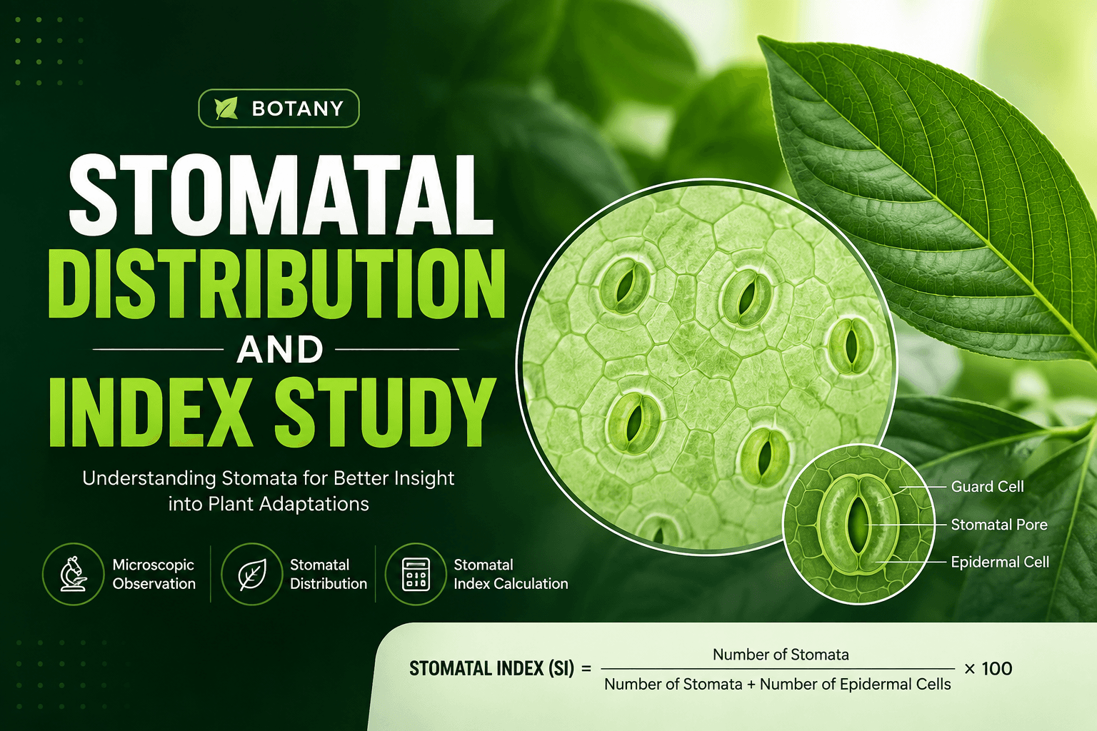 Study of Stomatal Distribution on Leaves and Calculation of Stomatal Index